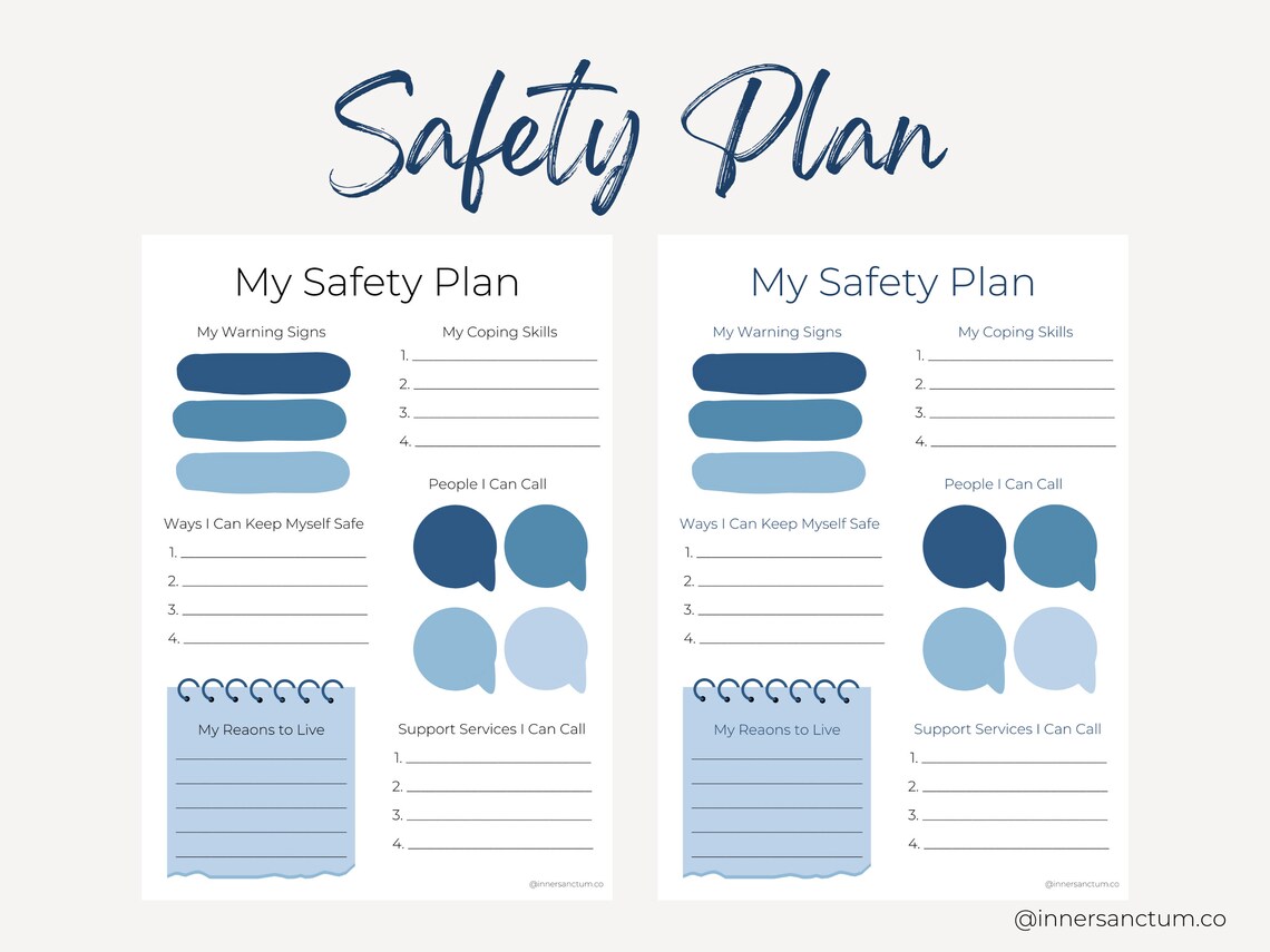 Printable Safety Crisis Plan Worksheet Therapy Aid School - Etsy UK