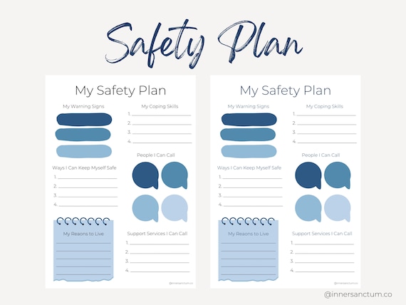 Printable Safety Crisis Plan Worksheet Therapy Aid School - Etsy