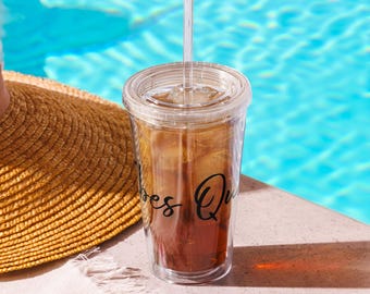 QV Clear plastic tumbler