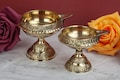 Kuber Brass Diya Deepak Oil Mandir Lamp Holder Aarti Religious Decoration Mandir Akhand  Temple Indian Diwali Lighting Home Decor Prayer