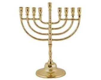 Menorah 9-Branch Pour Hanukah, bougeoir juif, Menorah Casher de haute qualité fabriqué en Israël. Judaica cadeau.