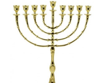 Menorah 9-Branch For Hanukah, Jewish Candle Holder, High Quality Menorah Kosher Made In Israel. Judaica gift.