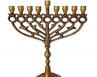 Menorah 9-Branch For Hanukah, Jewish Candle Holder, High Quality Menorah Kosher Made In Israel. Judaica gift.