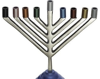 Menorah 9-Branch Pour Hanukah, bougeoir juif, Menorah Casher de haute qualité fabriqué en Israël. Judaica cadeau.