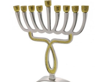 Menorah 9-Branch For Hanukah, Jewish Candle Holder, High Quality Menorah Kosher Made In Israel. Judaica gift.