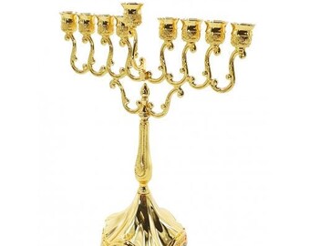 Menorah 9-Branch For Hanukah, Jewish Candle Holder, High Quality Menorah Kosher Made In Israel. Judaica gift.