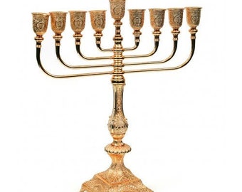 Menorah 9-Branch For Hanukah, Jewish Candle Holder, High Quality Menorah Kosher Made In Israel. Judaica gift.