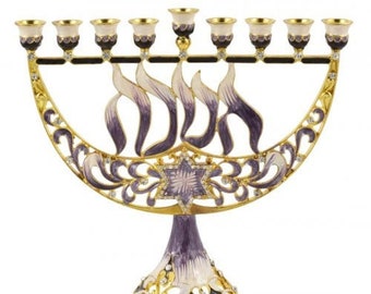 Menorah 9-Branch For Hanukah, Jewish Candle Holder, High Quality Menorah Kosher Made In Israel. Judaica gift.