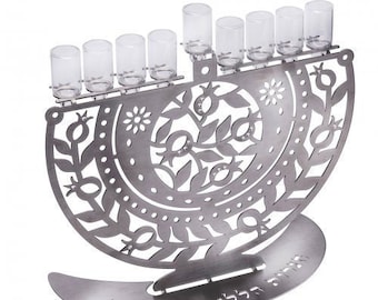 Menorah 9-Branch For Hanukah, Jewish Candle Holder, High Quality Menorah Kosher Made In Israel. Judaica gift.