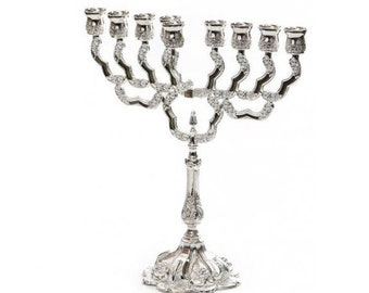 Menorah 9-Branch For Hanukah, Jewish Candle Holder, High Quality Menorah Kosher Made In Israel. Judaica gift.