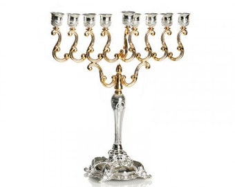 Menorah 9-Branch For Hanukah, Jewish Candle Holder, High Quality Menorah Kosher Made In Israel. Judaica gift.