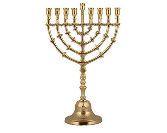 Menorah 9-Branch For Hanukah, Jewish Candle Holder, High Quality Menorah Kosher Made In Israel. Judaica gift.