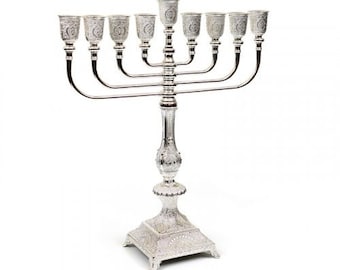 Menorah 9-Branch For Hanukah, Jewish Candle Holder, High Quality Menorah Kosher Made In Israel. Judaica gift.