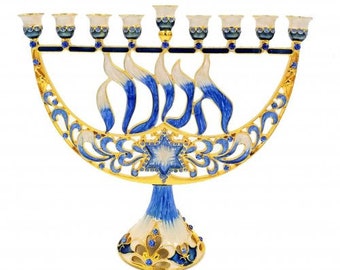 Menorah 9-Branch For Hanukah, Jewish Candle Holder, High Quality Menorah Kosher Made In Israel. Judaica gift.