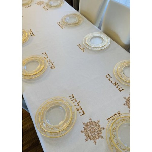 Shabbat Tablecloth Etsy