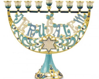 Menorah 9-Branch For Hanukah, Jewish Candle Holder, High Quality Menorah Kosher Made In Israel. Judaica gift.