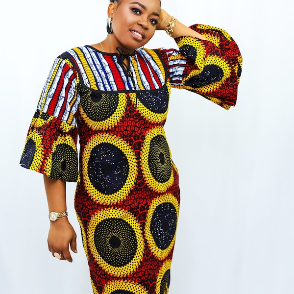 Nkem African print dress