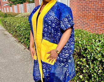 African print asoke blend kimono