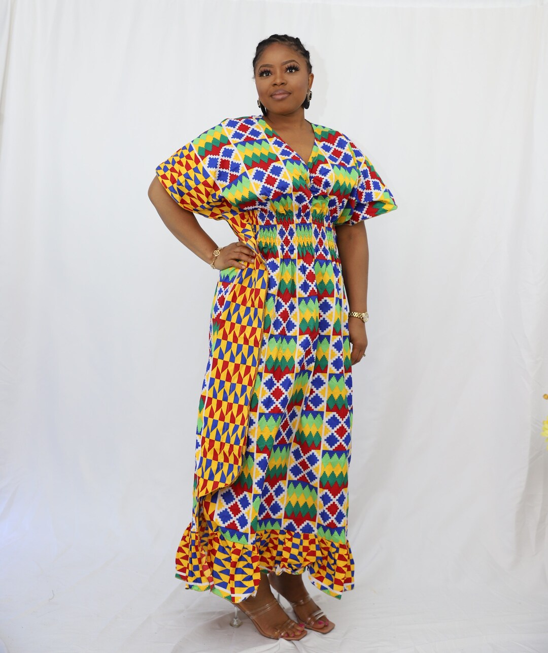 Aliyah Multicoloured African Print Maxi Dress - Etsy