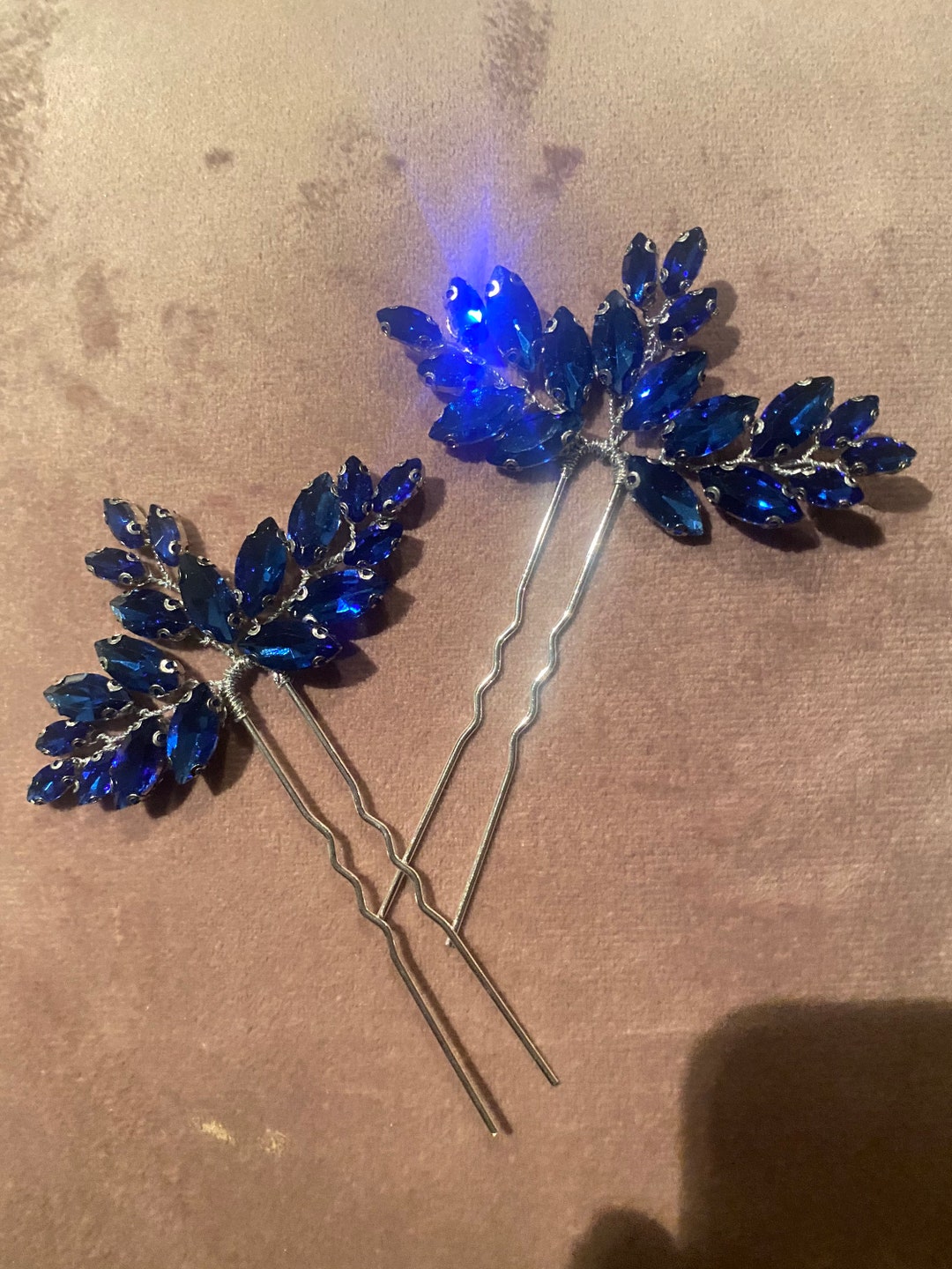 Sapphire Blue Hair Pins Etsy