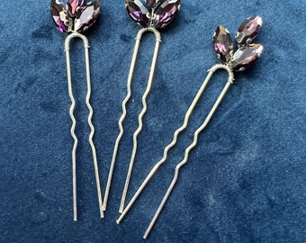 Deep purple hair pins