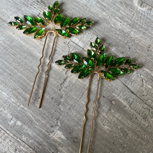 Lighter green hair pins