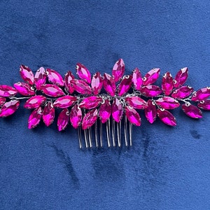 Fuchsia pink hair comb