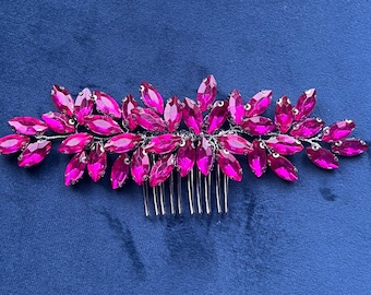 Fuchsia pink hair comb