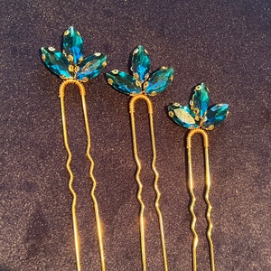 Sapphire hair pins