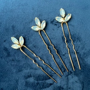 Opal blue  hair pins