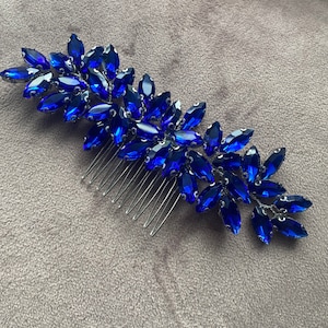 Sapphire blue hair comb,