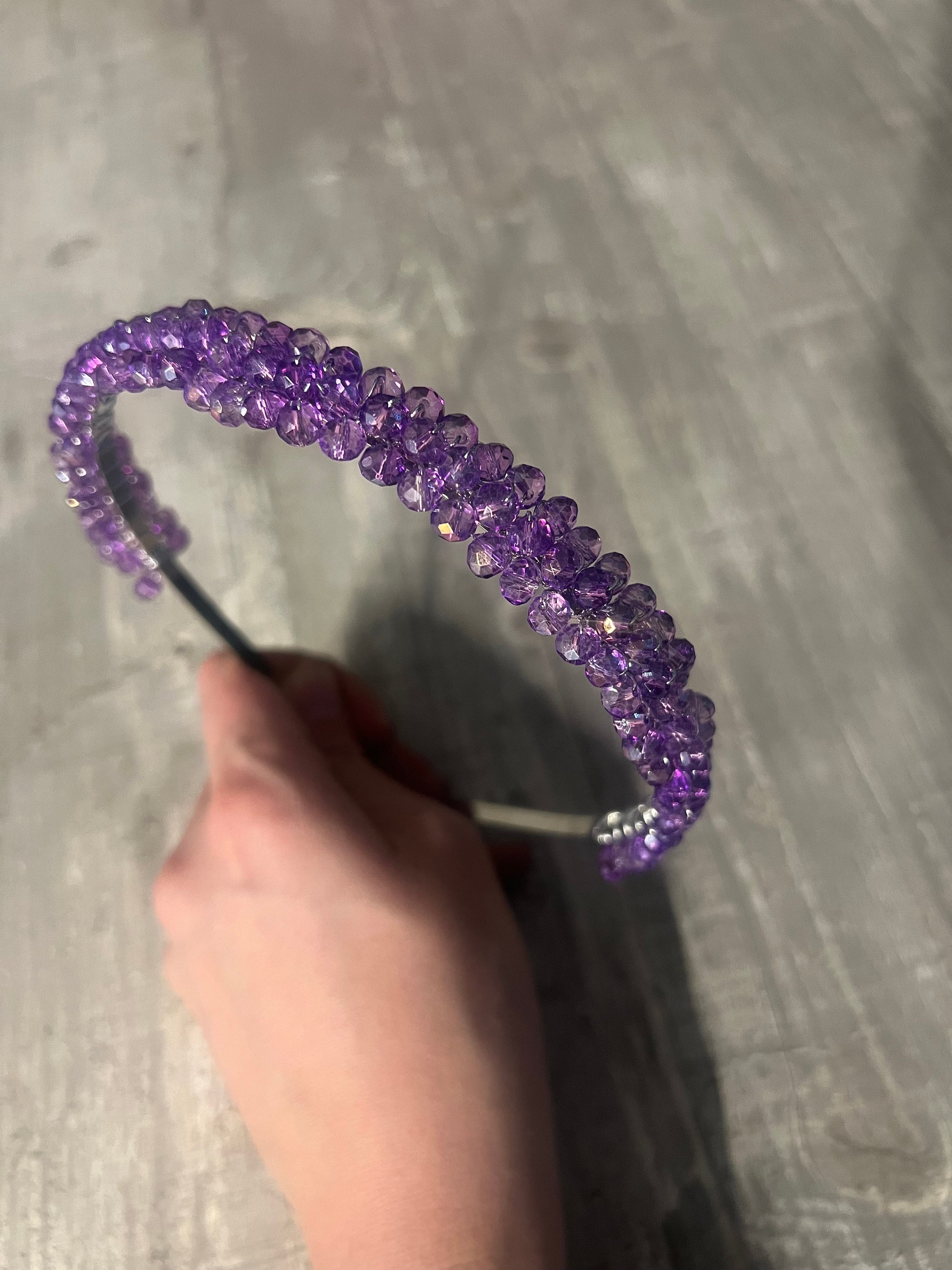 Embellished Purple Headband with Gem Accents All In Purple Embellished Headband – Shop the Mint main image 4