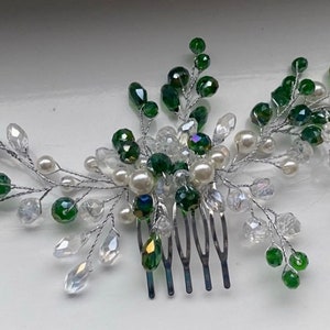 Peigne vert émeraude scintillant