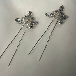 Wedding silver hair pins