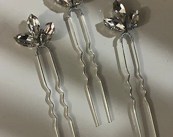Silver hair pins