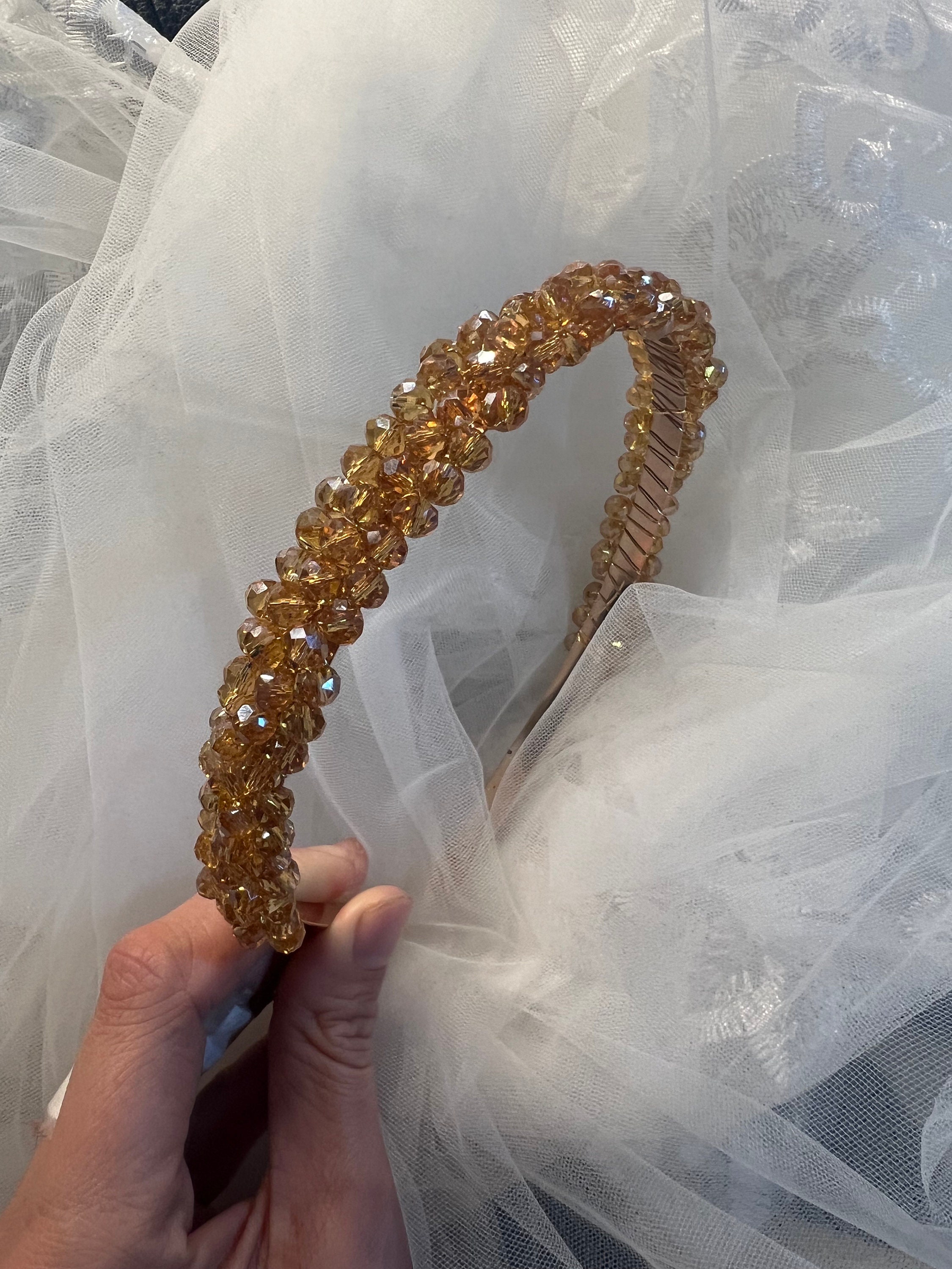 AHONEY Geburtstag Strass Stirnband – Golden | Funkelnde Party-Deko Für Geburtstagskinder | Ein Stylisches Accessoire