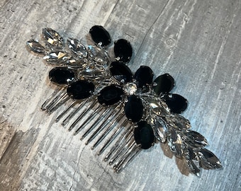 Vintage French Hair Combs 1970s Dusky Pink Sparkling  display picture 2