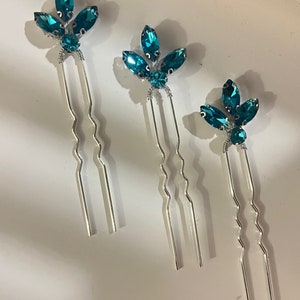 Blue hair pins