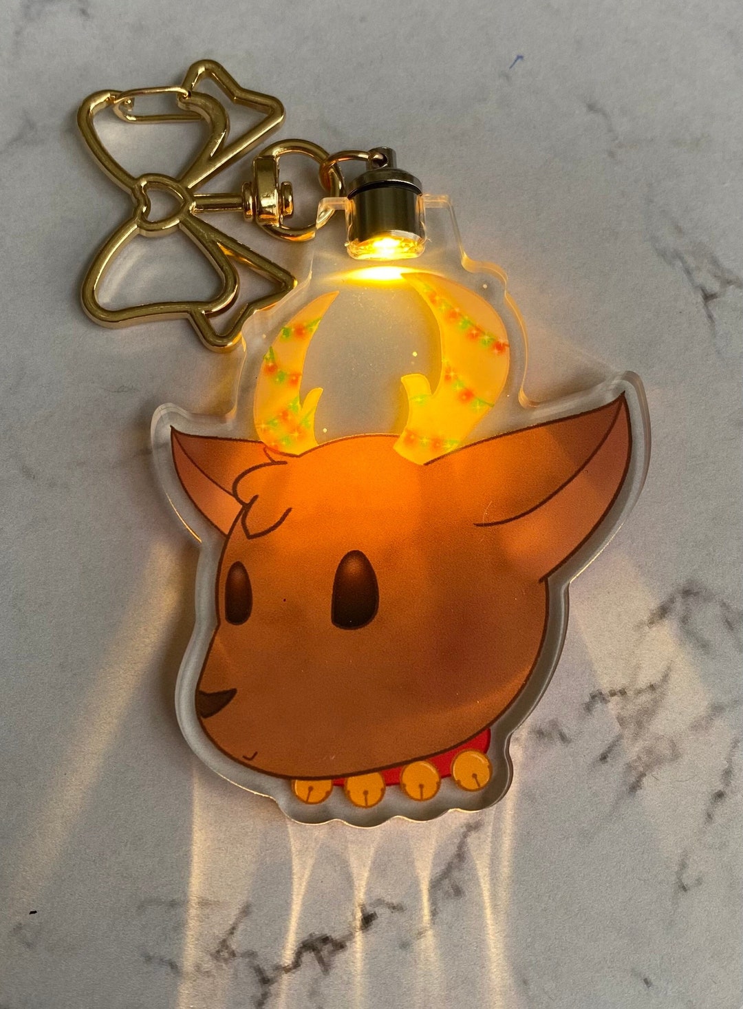 Light up Reindeer Keychain & Ornament Holiday, Christmas, Jingle Bell