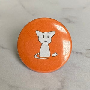 Kyo Figure (Pinback Button): Chinese Zodiac | furuba, carrots, handmade pinback button badge, anime, fruba, FB, onigiri, cat spirit