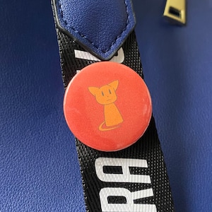 Kyo Figure (Pinback Button): Chinese Zodiac | furuba, carrots, handmade pinback button badge, anime, fruba, FB, onigiri, cat spirit