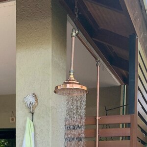 Unlacquered copper showerhead Rain shower head showerhead image 8
