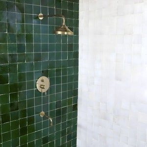 Antique Unlacquered Brass Shower System, Rainfall Shower Head, Handheld Shower with customizable handles