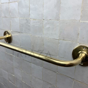 Vintage Brass Towel Holder, Unlacquered Classic Towel Rod, Customized Bathroom Accessories