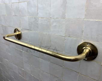 Vintage Brass Towel Holder, Unlacquered Classic Towel Rod, Customized Bathroom Accessories