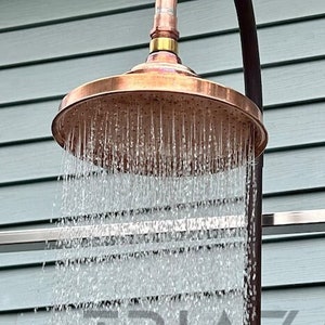 Unlacquered copper showerhead , Rain shower head , showerhead , copper showerhead , outdoor showerhead , showerhead , copper shower head