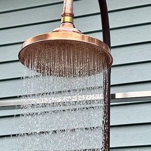 Unlacquered copper showerhead Rain shower head showerhead image 1