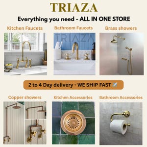 Unlacquered brass Pot filler, brass kitchen faucet, kitchen Pot filler , stove pot filler , wall mount pot filler image 6
