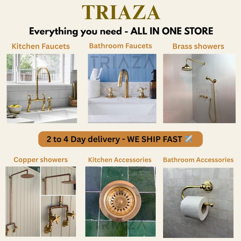 Unlacquered brass Pot filler, brass kitchen faucet, kitchen Pot filler , stove pot filler , wall mount pot filler image 6