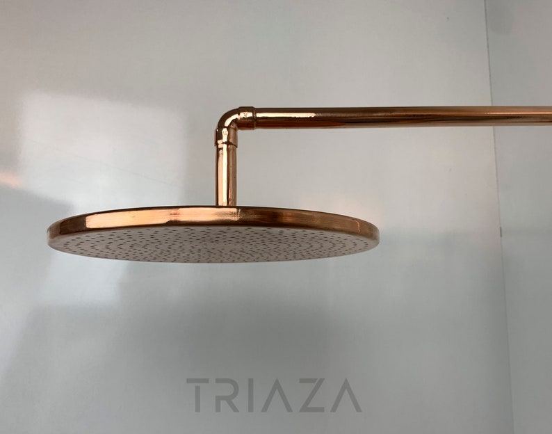 Unlacquered Solid Copper Shower Head Copper Shower Head Etsy